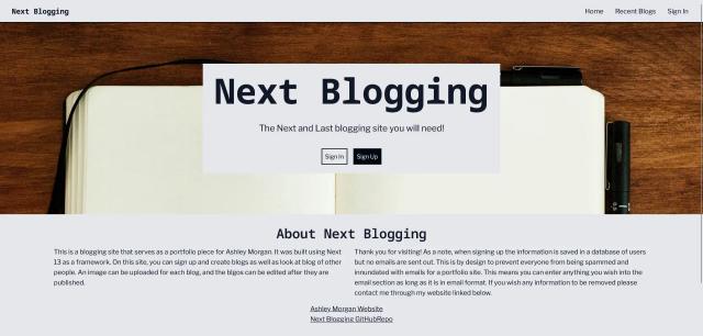 The light mode dektop version of the home page of a blogging site